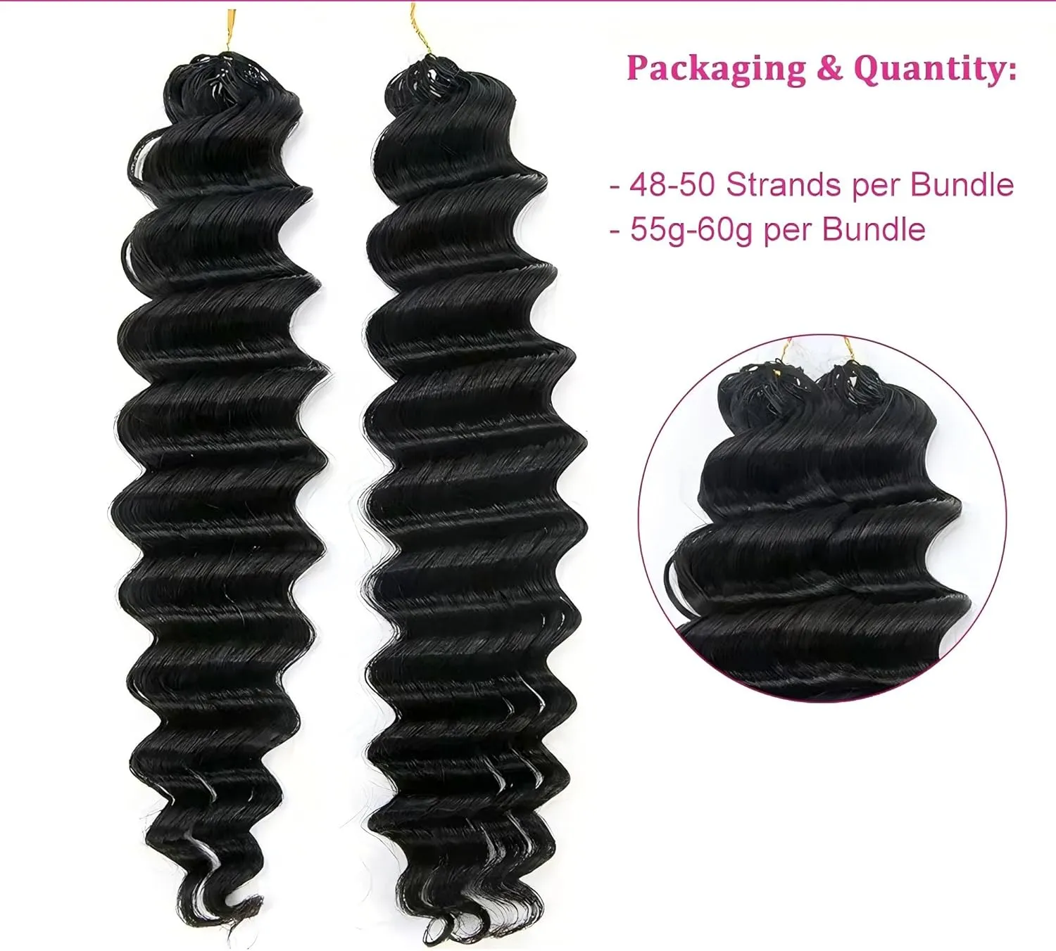Deep Wave Knotless Pre-Separated Crochet Hair Extensions Feather Hair Extensions Deep Culry Feather Line Hair Extensions 100% Human Hair Natural Color 16 Inch 120g