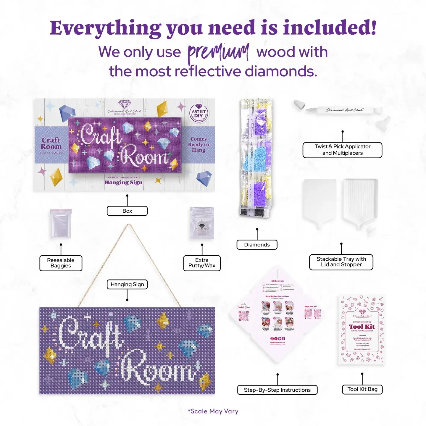 Diamond Art Club SQUARES Hanging Sign - Craft Room