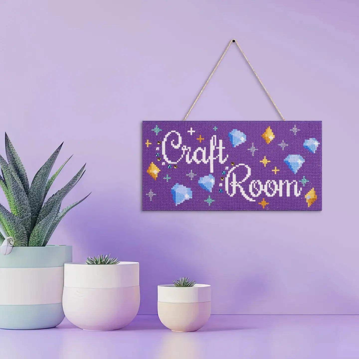 Diamond Art Club SQUARES Hanging Sign - Craft Room