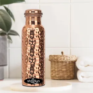 Diamond Designe Copper Water Bottle 34oz Leak Proof, Water Flask Kitchen Accessory Fancy Diamond Bottles For All Age Office Gym & Travel