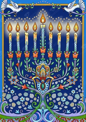 Diamond Art Club Happy Hanukkah Menorah