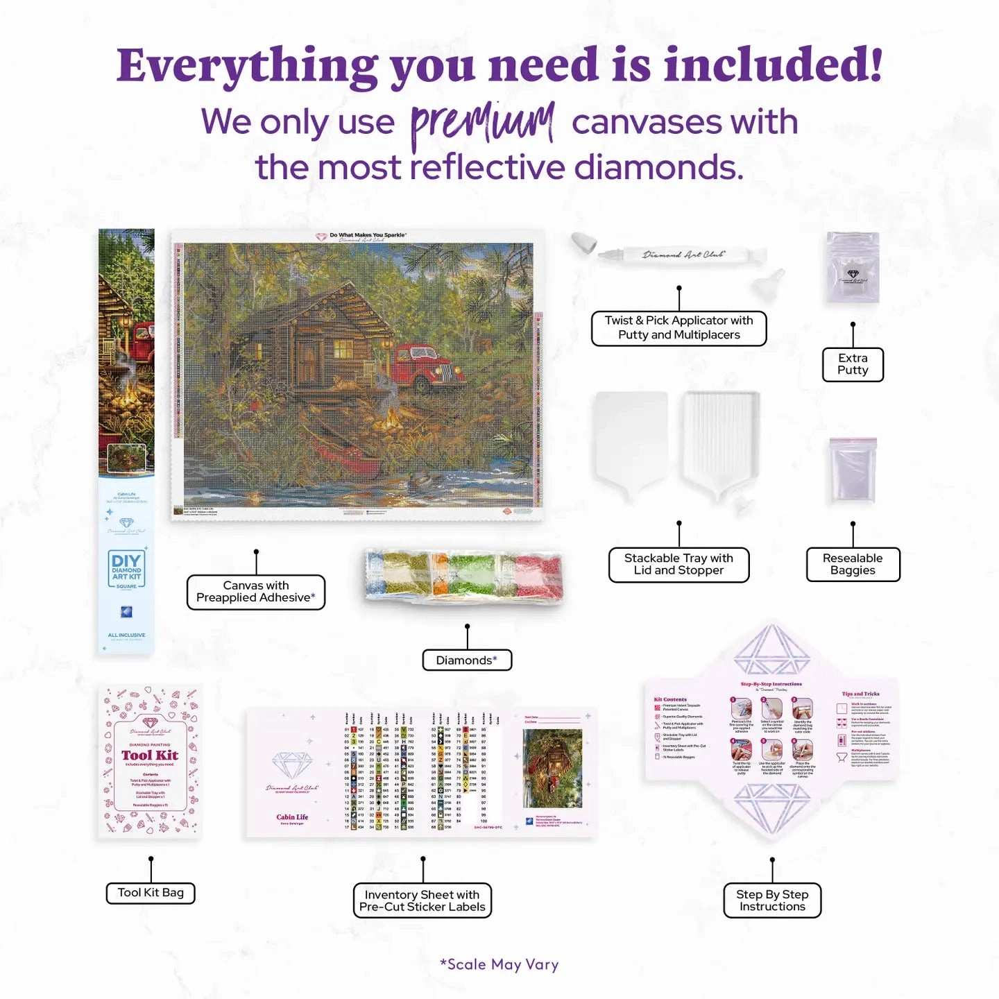 Diamond Art Club SQUARES Cabin Life