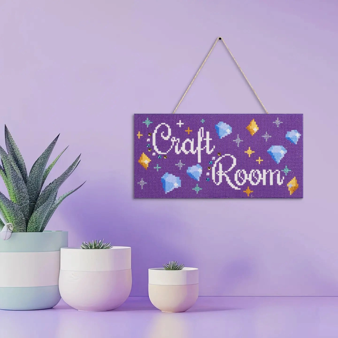 Diamond Art Club SQUARES Hanging Sign - Craft Room