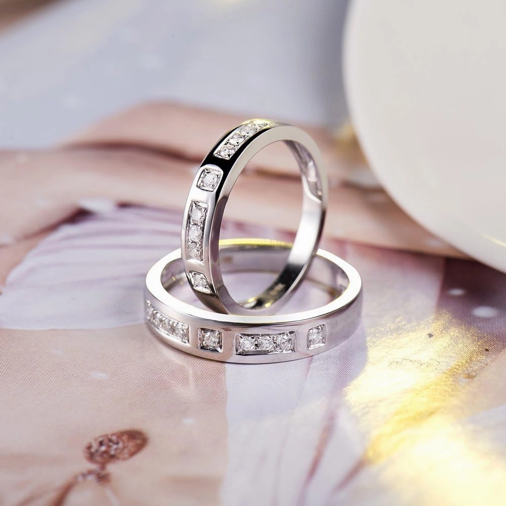 Diamond Rings For Women, 14K White Gold Rings - Real Diamond Ring, Natural Diamond Eternity Band Promise Rings For Her Engagement Ring & Wedding Band