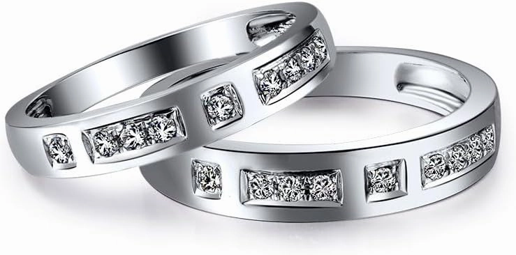Diamond Rings For Women, 14K White Gold Rings - Real Diamond Ring, Natural Diamond Eternity Band Promise Rings For Her Engagement Ring & Wedding Band