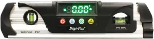 Digi-Pas DWL280PRO Waterproof IP67 Digital Torpedo Level and Protractor, Magnet, LED Bright Display, 9 inch,Black/Silver
