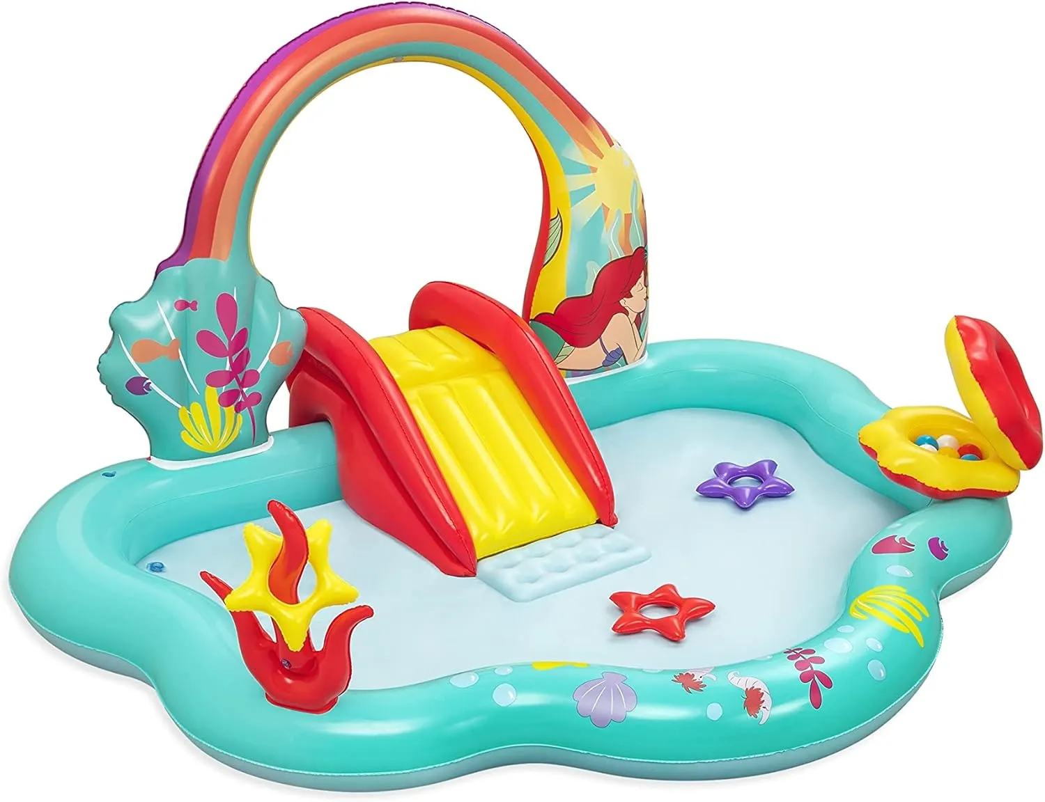 Disney Little Mermaid Inflatable Kids Water Play Center | Outdoor Summer Pool Toy for Children Ages 2 
