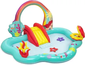 Disney Little Mermaid Inflatable Kids Water Play Center | Outdoor Summer Pool Toy for Children Ages 2 