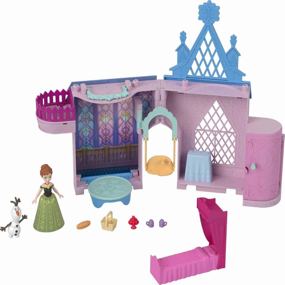 Disney Frozen Storytime Stackers Playset, Anna's Arendelle Castle Dollhouse With Small Doll