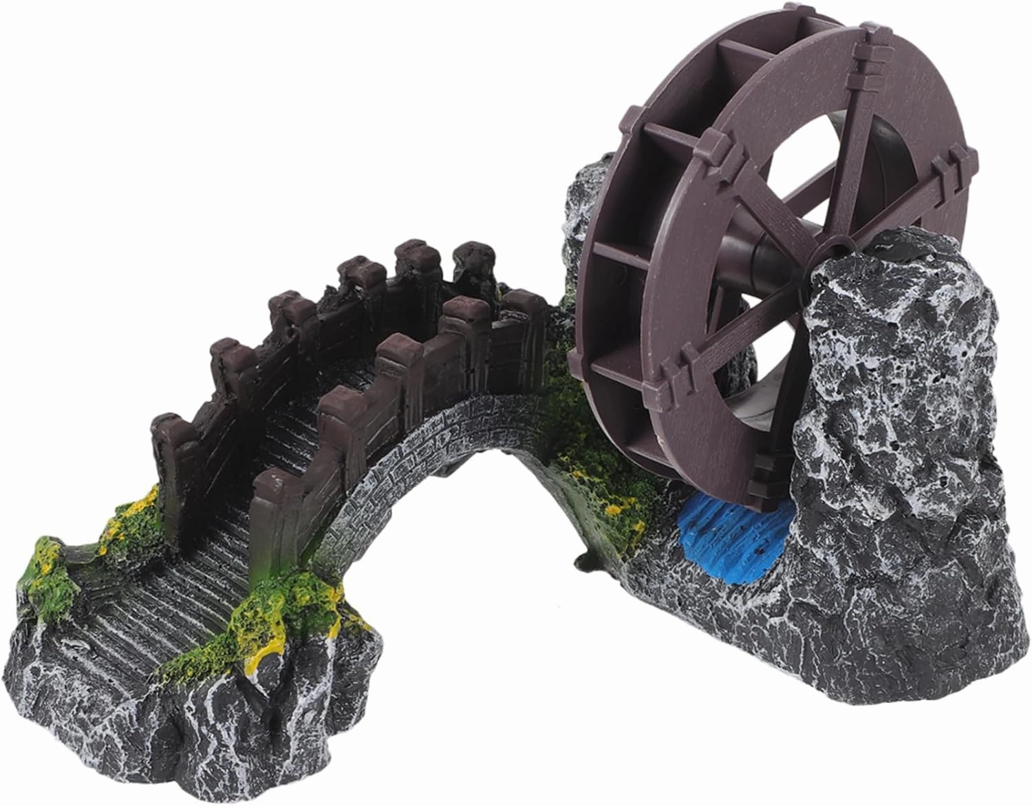 DIY Handmade Mini Landscaping Bridge Water Wheel Oxygen Pump Aquarium Bridge Decor Fish Tank Supplies