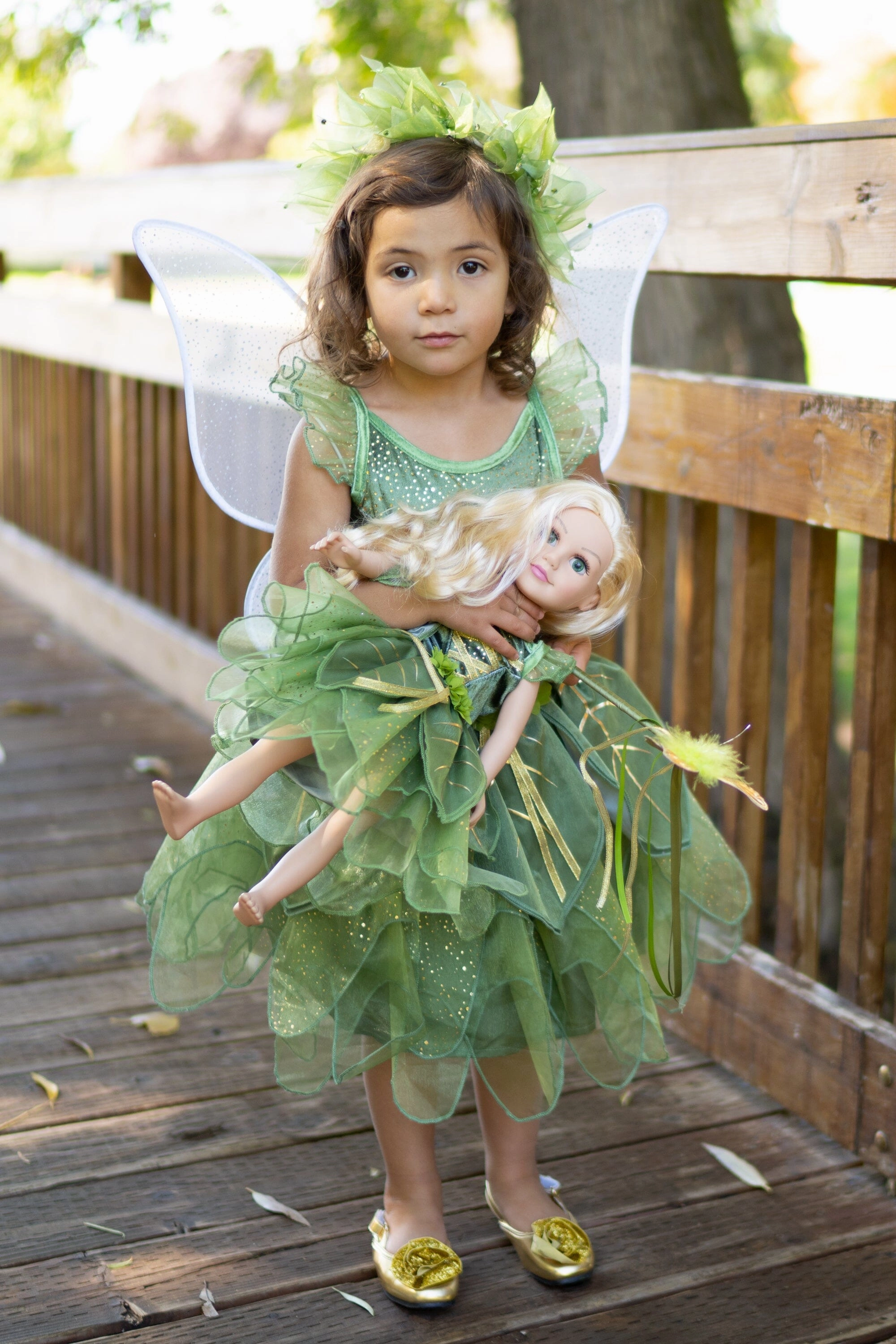 Doll Dress Pixie Tinkerbell Fairy with Wings