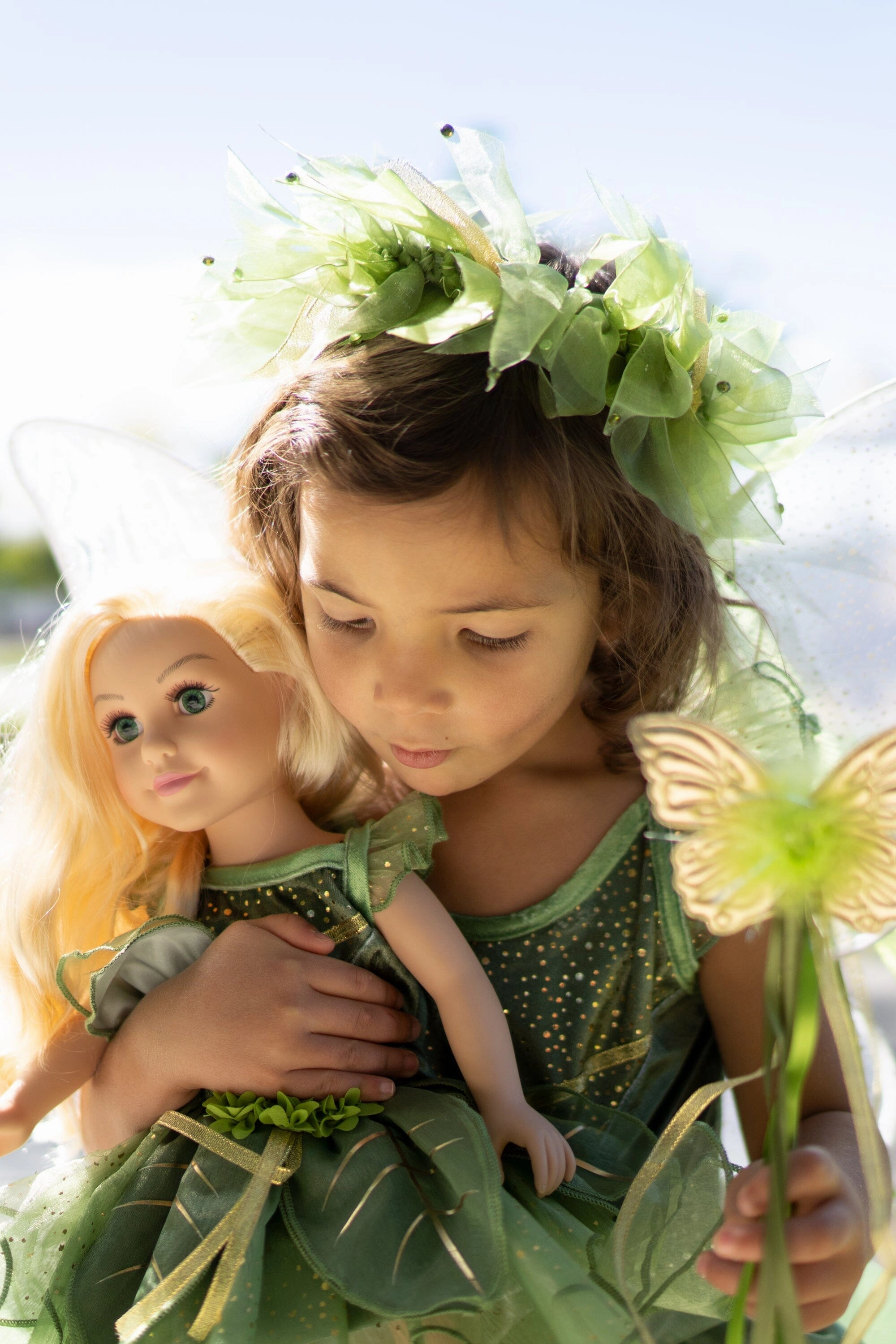 Doll Dress Pixie Tinkerbell Fairy with Wings