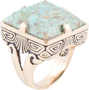 Dome Turquoise and Bronze Ring