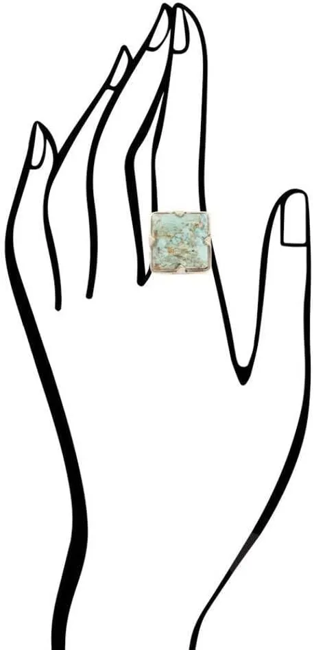 Dome Turquoise and Bronze Ring