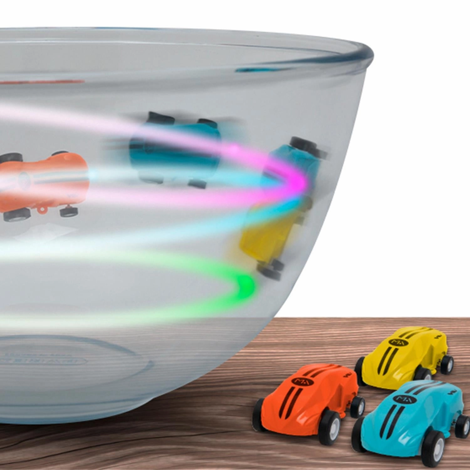 Doodle Mini Car Spinner with Flashing Lights, Yellow