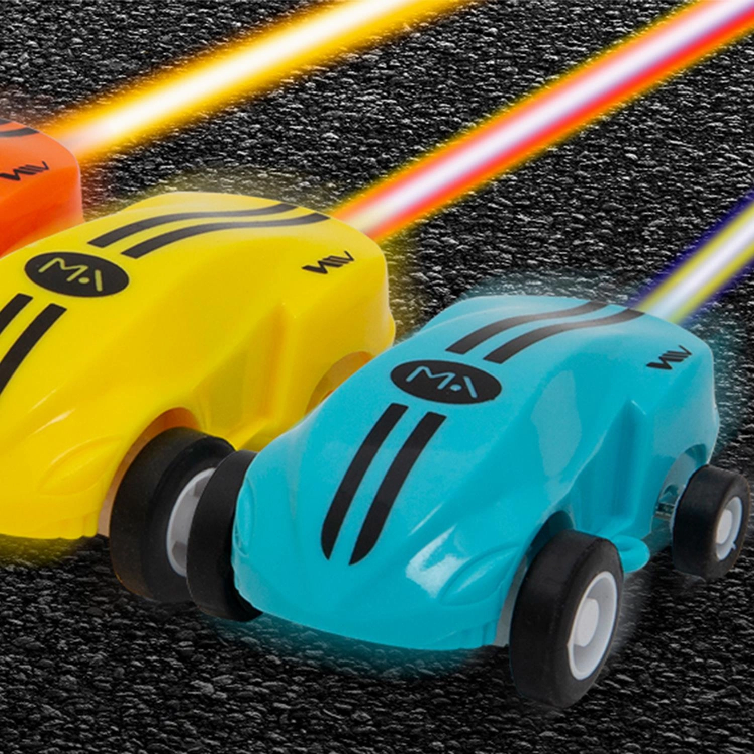 Doodle Mini Car Spinner with Flashing Lights, Yellow