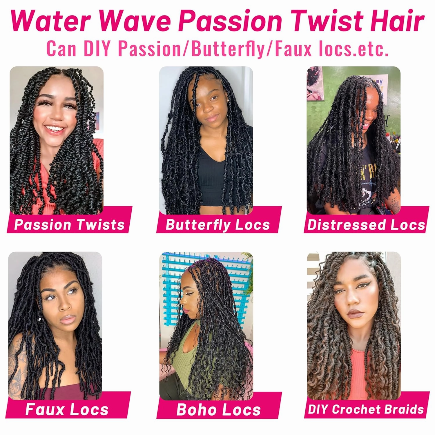 Dorsanee Ombre Brown Passion Twist Hair 18 Inch 7 Packs Water Wave Crochet Hair Long Bohemian Curly Braiding Hair for Butterfly Locs, Faux Locs, Boho Style Spring Twist Crochet Braids (1B/30/27#)