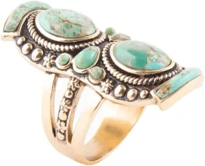 Double Up Turquoise Shield Ring
