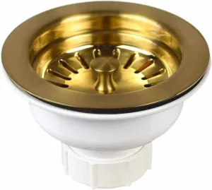 DR320-BG 3.5" Basket Strainer, Brushed Gold