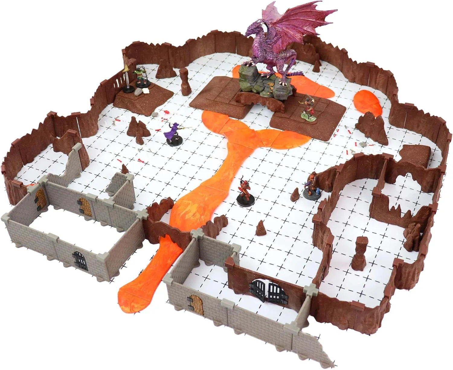 Dragon's Lair Adventure Set - Mini Dungeon Castle Cavern DND Terrain for Tabletop RPGs, Dungeons & Dragons, Pathfinder, War Gaming, and More! - by DCD (123 pcs, 4sqft)