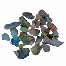 Duggu 50.00Cts Natural AAA  Grade Ultra Fire Wholesale Ethiopian Opal Rough Loose Gemstone Giftabled Stone, Wire Wrapping Raw Crystals Palm Stone Jewelry Making Chakra Healing DIY Craft Lot-06