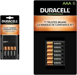 Duracell Ion Speed 1000-Battery-Charger for AA and AAA-Batteries & Rechargeable AAA Batteries, 6 Count Pack, Triple A Battery for Long-Lasting Power