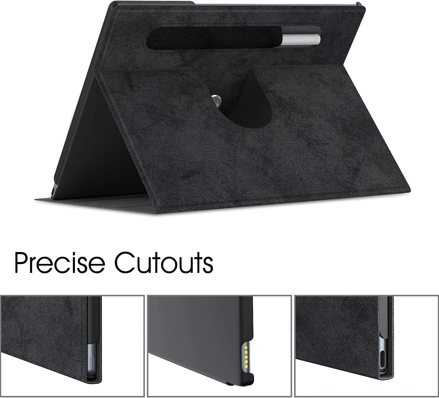 E NET-CASE Slim Lightweight Book Folios Case for Remarkable 2 10.3 inch Digital Paper(2020 Released), Cover for Remarkable 2 10.3 inch Digital Paper,with Pencil Holder (Black)