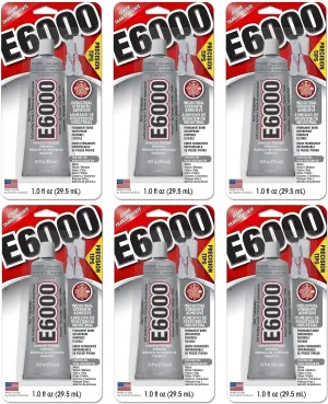 E6000 Industrial Adhesive Medium Viscosity Clear Precision Tip 1 oz (Pack of 6)