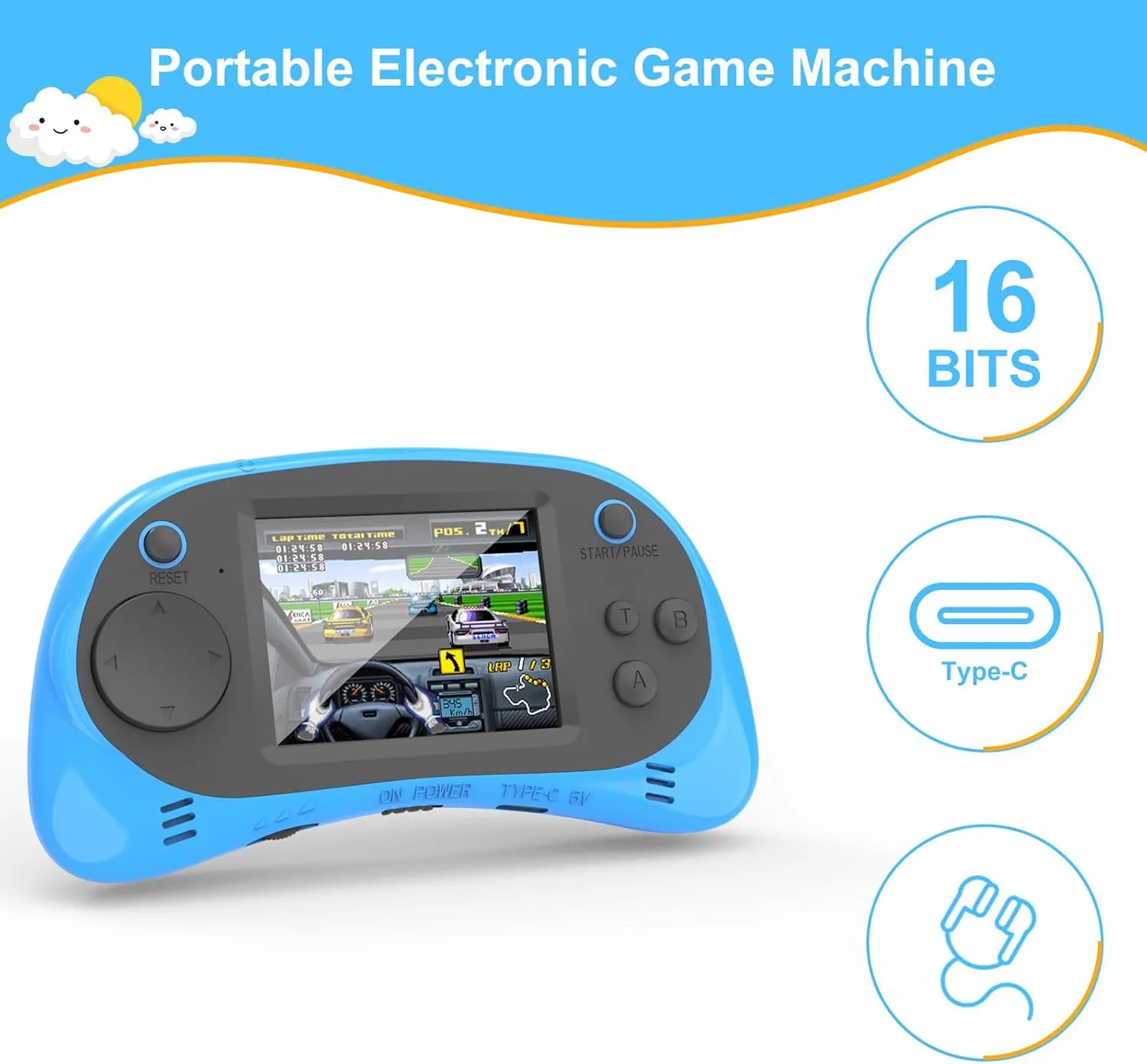 EASEGMER Kids Learning Game Console - 220 Educational Games for Ages 3-10, 2.5" HD Screen with Travel Case, Rechargeable & Durable, Perfect for Boys and Girls
