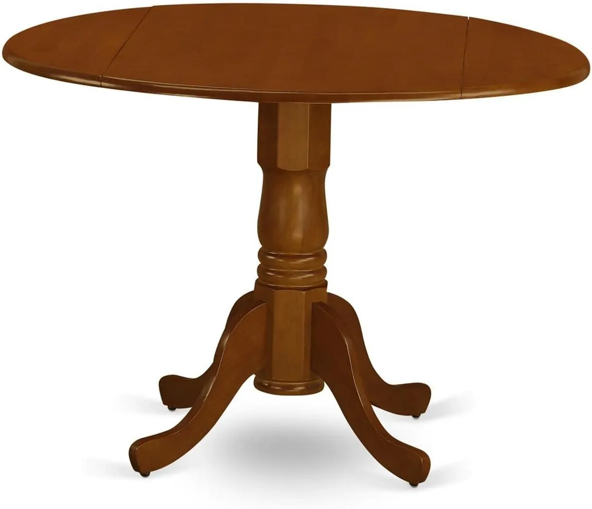 East West Furniture DLNI5-BMK-W 5 Piece Dinette Set for 4 Includes a Round Dining Room Table with Dropleaf and 4 Dining Chairs, 42x42 Inch, Buttermilk & Cherry