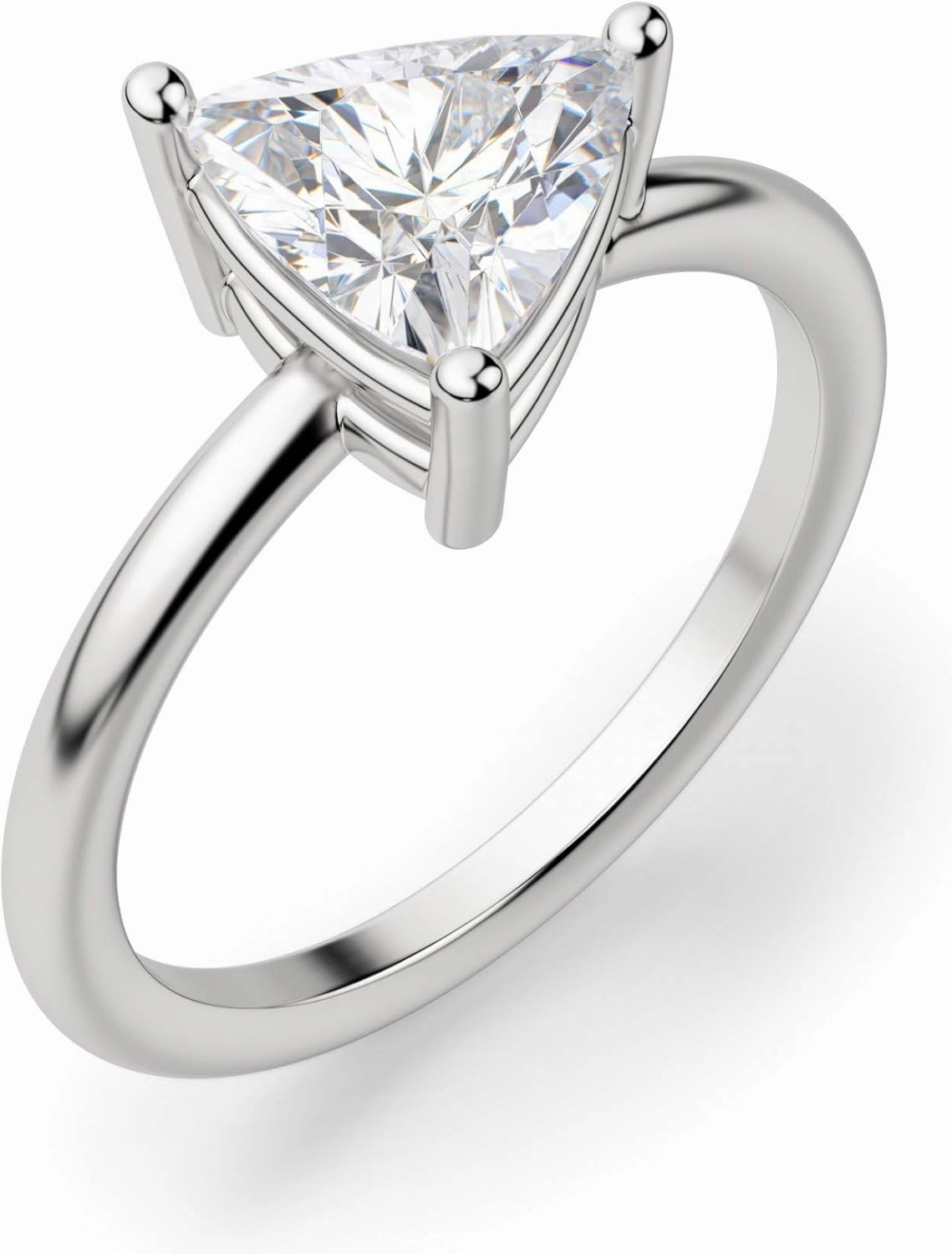 East West Classic Basket Engagement Ring, Trillion Cut 1.50CT, Colorless Moissanite Ring, 925 Sterling Silver, Promise Ring, Wedding Ring, Perfact for Gift Or As You Want