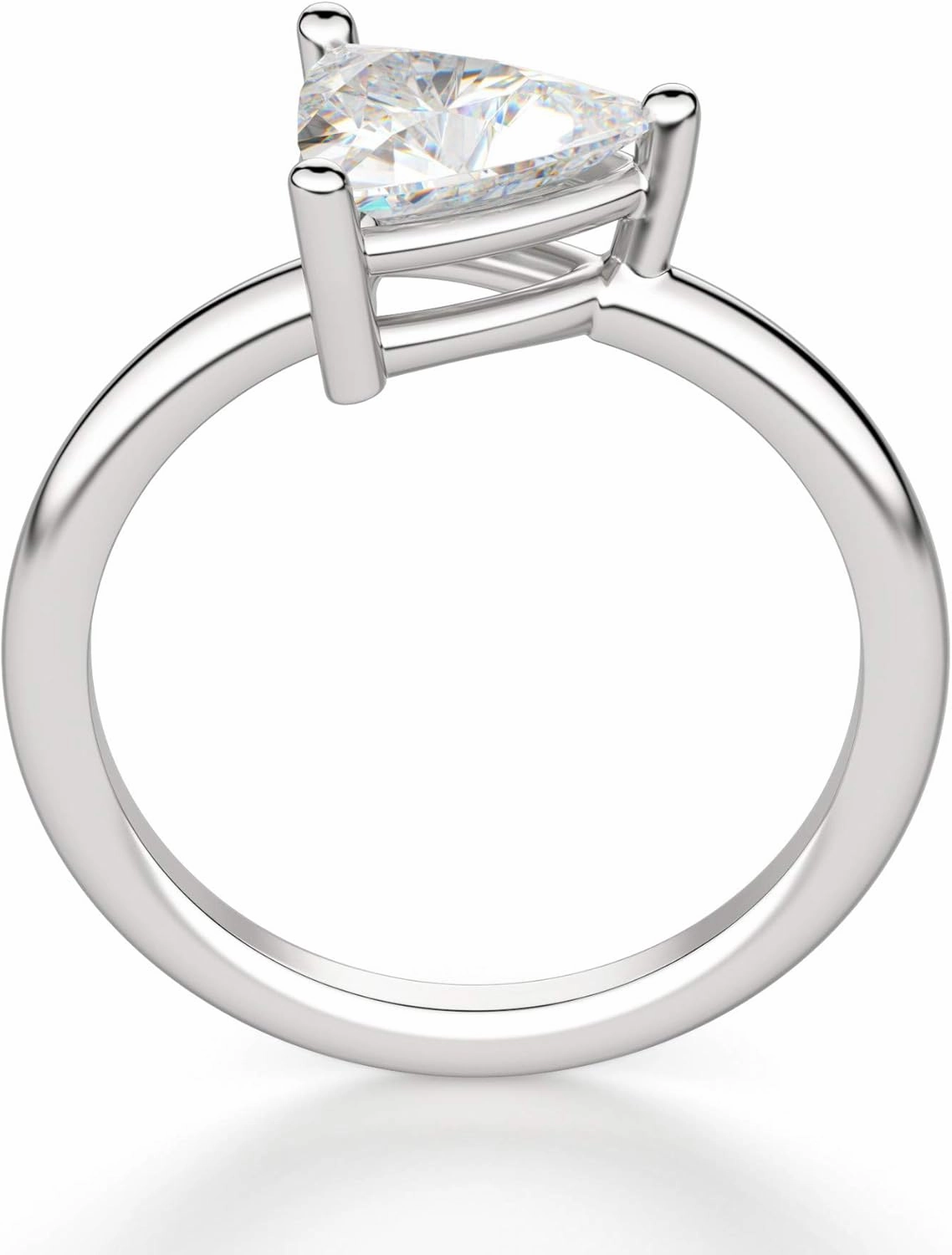East West Classic Basket Engagement Ring, Trillion Cut 1.50CT, Colorless Moissanite Ring, 925 Sterling Silver, Promise Ring, Wedding Ring, Perfact for Gift Or As You Want