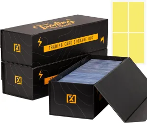 Easy Fold Trading Card Storage Box [1 PACK], Magnetic Lid, Comes with Labels | Fits 800 Cards, 200 Toploaders, 50 One Touch