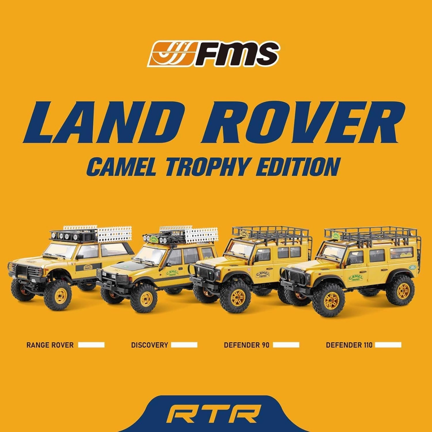 EAZYRC FMS 1/24 FCX24M RC Crawler RTR, Land Rover Series with Licensed, 1/24 RC Truck 4X4 Mini RC Truck with Lighting, 2.4Ghz Remote Control(Defender 90)