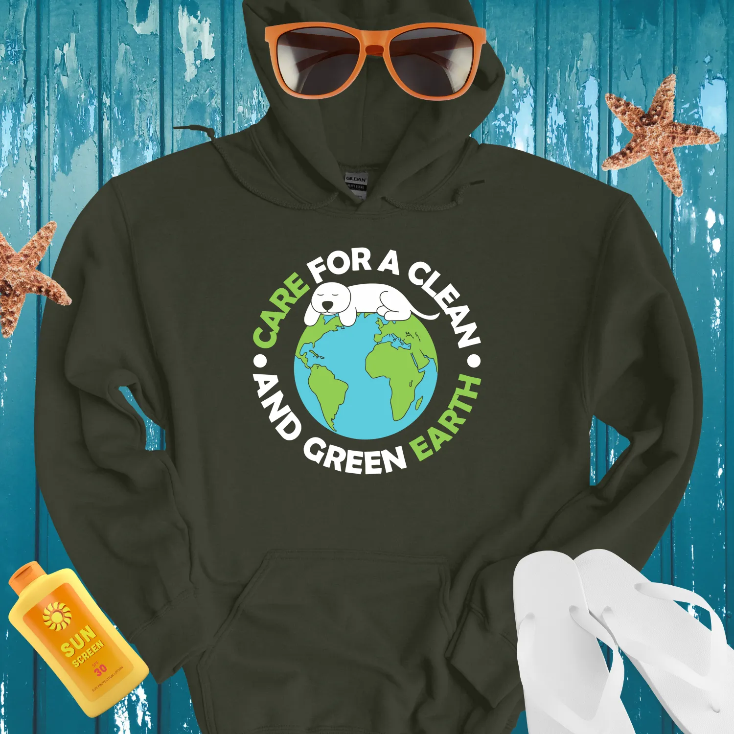 Eco-Friendly Planet Hoodie With Dog Design For Pet Lovers