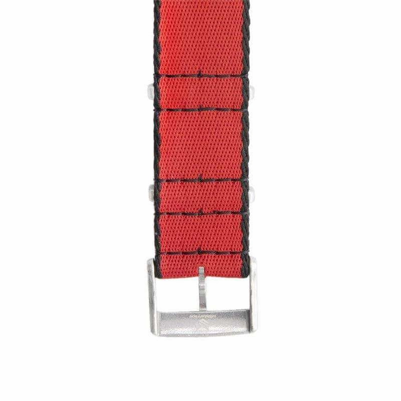 Eco-Friendly Nylon Military Watch Strap -  Red Black Borders