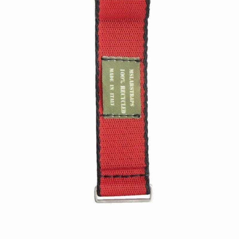 Eco-Friendly Nylon Military Watch Strap -  Red Black Borders