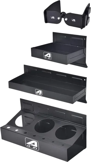 Eisen trayset 4pc Magnetic Toolbox Tray Set, Magnetic Tool Box holder for Cabinet Side Shelf Storage Van Workshop, Tool Trays, Paper Towel Holder and Spray Can Holder, Black