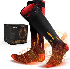 Electric Heating Socks for Men Women with 4 Temperature Settings, 9-Hour Battery Life, Rechargeable Heated Socks for Camping Fishing Cycling Skiing Skating Hunting Hiking