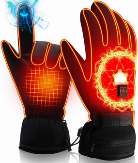 Electric Heated Gloves for Men Women,Rechargeable Battery Powered Gloves,Waterproof Touchscreen Thermal Insulate Arthritic Hand Warmer,Winter Outdoor Sports for Cycling Hiking Walking Dog