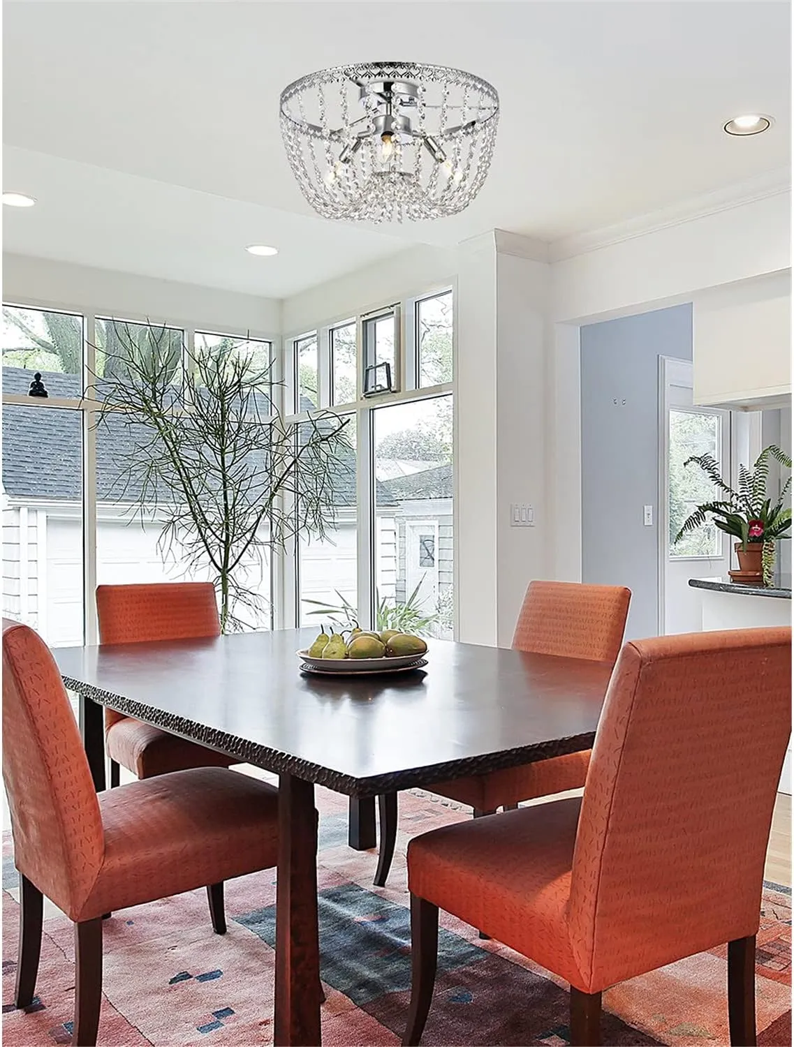 Elegant Lighting Indoor Modern Home Decorative Bright Kylie 16 inch Flush Mount in Chrome