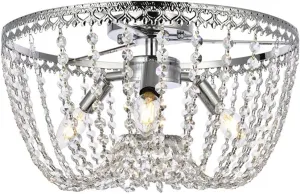Elegant Lighting Indoor Modern Home Decorative Bright Kylie 16 inch Flush Mount in Chrome