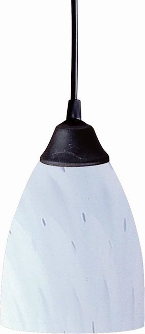 Elk Home Classico Mini Pendant - 1-Light in Dark Rust Finish, with Simple White Glass, Transitional Style