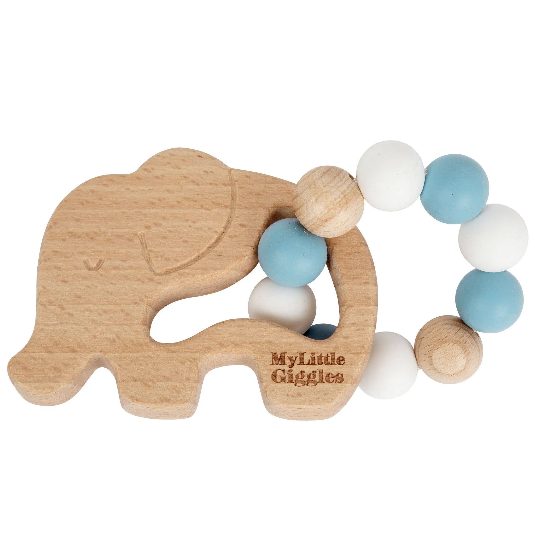 Elwood Elephant Ring Teether: Peachy & White