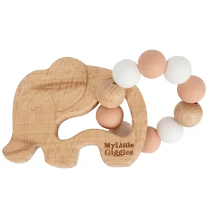 Elwood Elephant Ring Teether: Peachy & White
