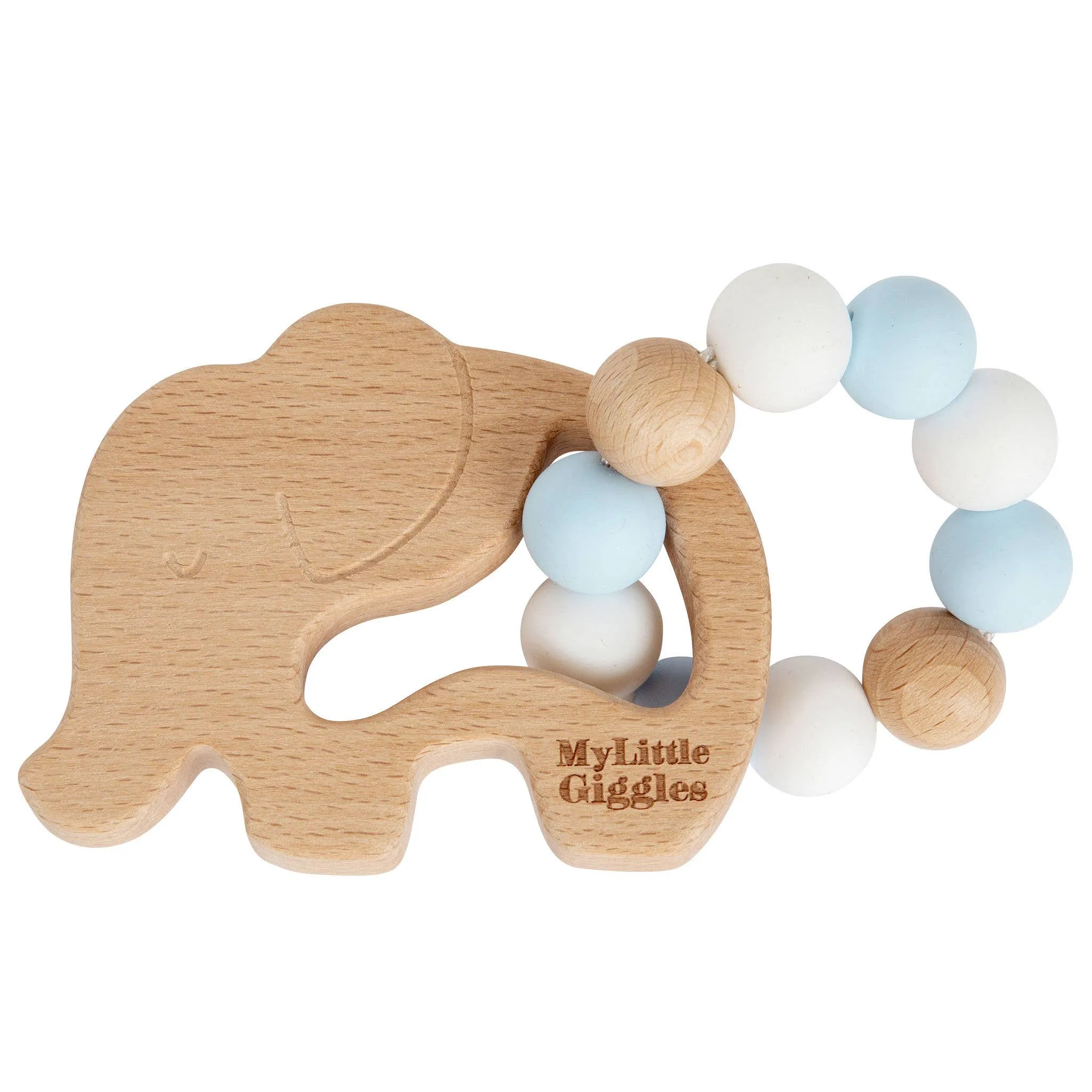 Elwood Elephant Ring Teether: Peachy & White