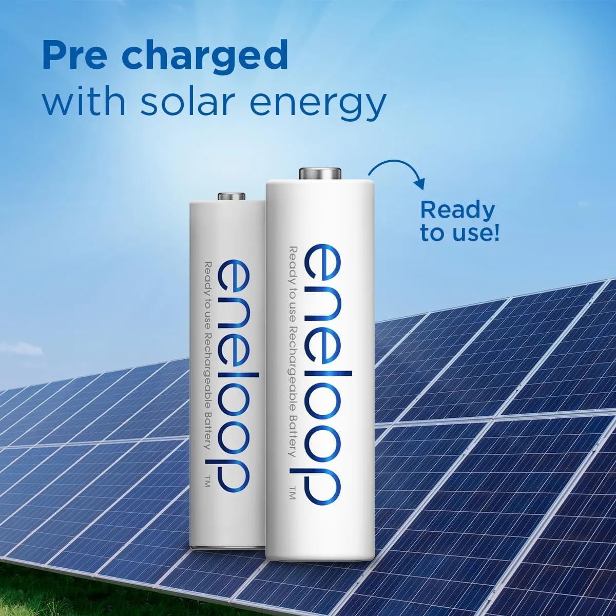 eneloop, AAA/Micro NI-MH Battery, Pack of 2, Capacity with Min. 800 mAh, Ready-to-Use NI-MH Batteries, Rechargeable up to 2000 Times, Plastic-Free Packaging, Standard, White