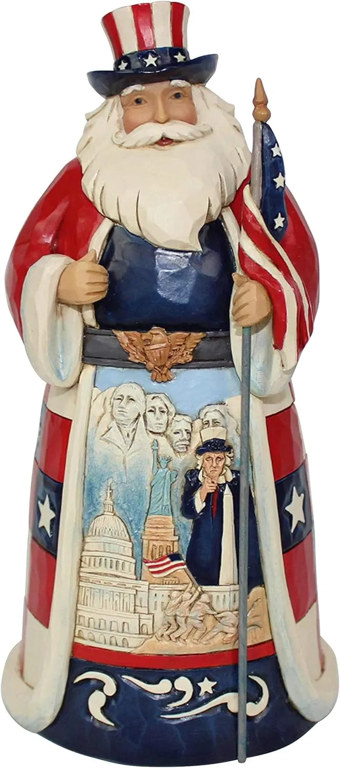Enesco Jim Shore Heartwood Creek America Santa Around The World Figurine, 7.1", Multicolor