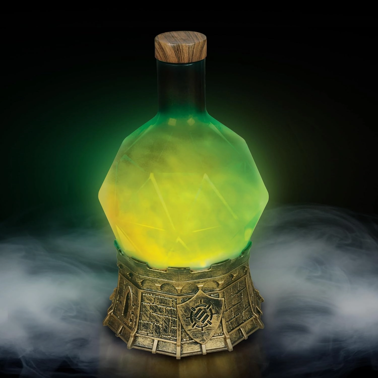 Enhance Gaming Sorcerer's Potion Light with Swirling Mystical Brew - Potion Bottle Mood Light Prop for Tabletop Game Immersion, Playroom, Desk Decor - Soft Glowing Whirling Potion (Green Elixir)