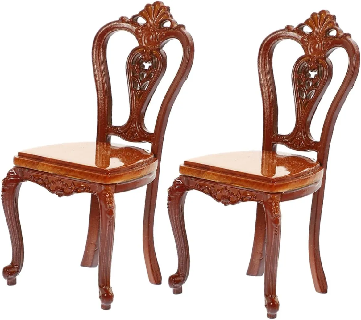 ERINGOGO 1:12 Scale Miniature Chair Dollhouse Miniature Furniture Wooden Seating